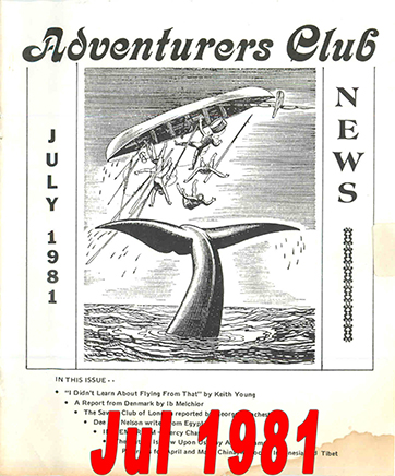 July 1981 Adventurers Club News Cover